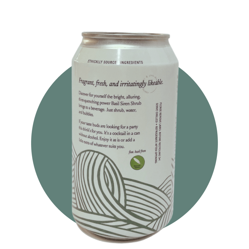 Basil Sparkling Shrub 4 PK Siren Shrub Company