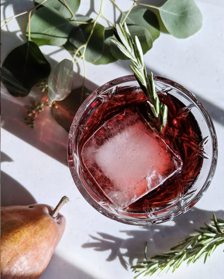 Rhubarb + Pear Sidecar