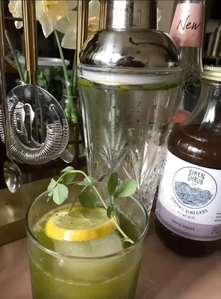 Fizzy Ginger Matcha Zero-Proof Cocktail