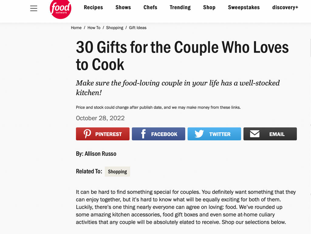 Gifts for Couples Who Cook